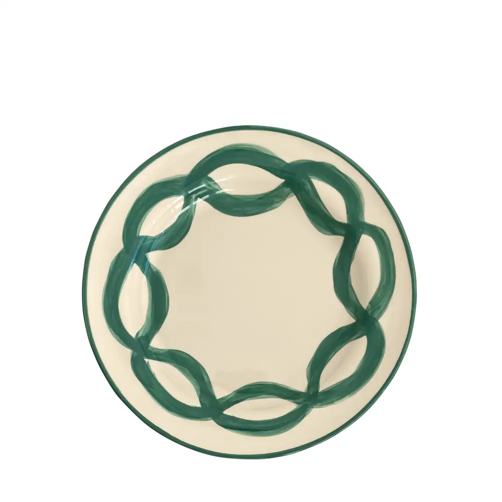 Botanical-Motif Stoneware Pasta Bowl