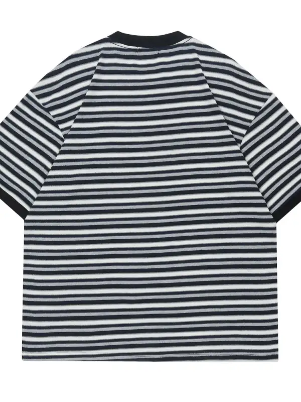 Easy Fit Striped Crew Neck Tee