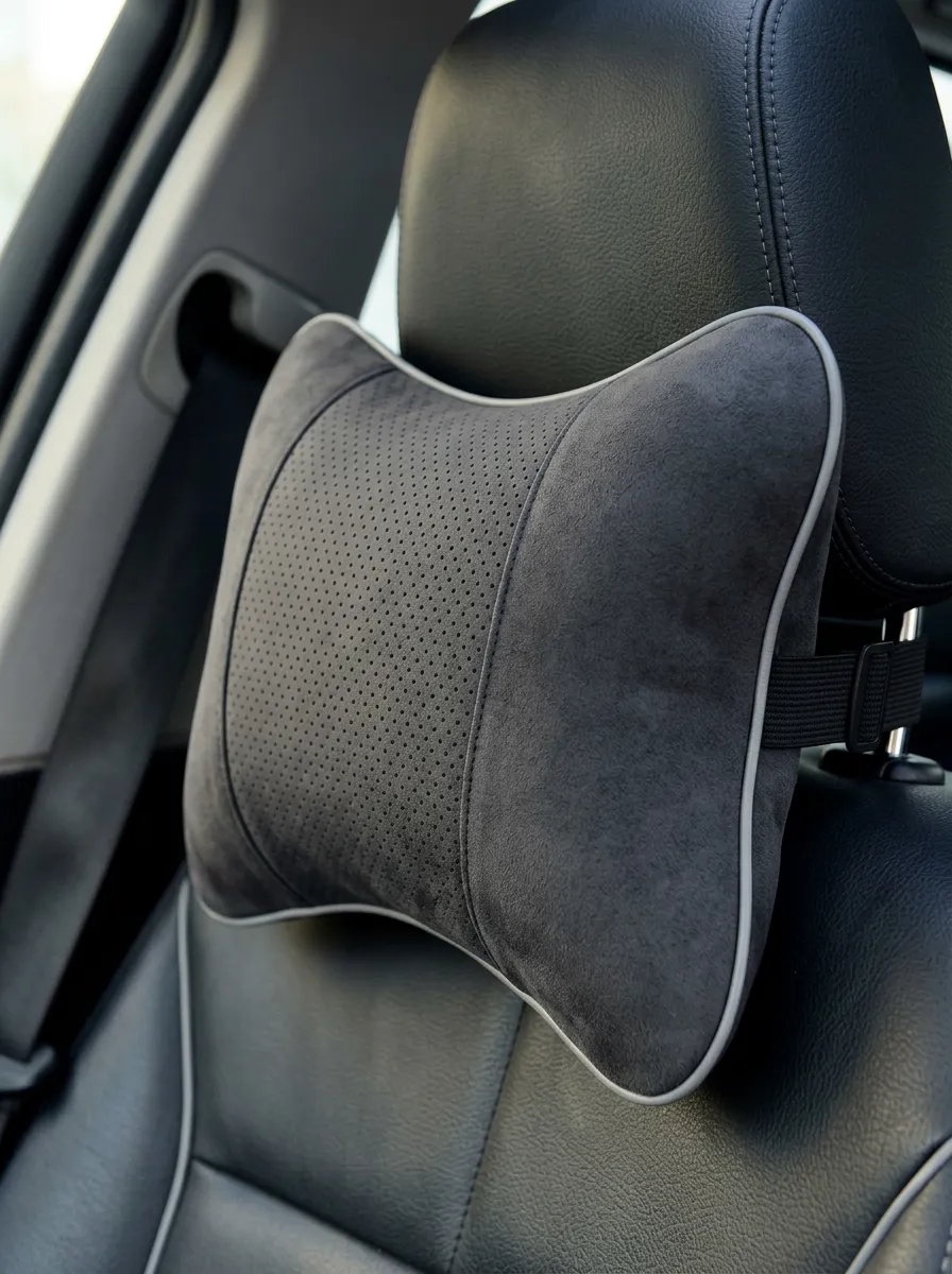 Sculpted Suede Perforated Neck Support Cushion