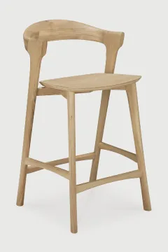 Curved Oak-Frame Counter Stool