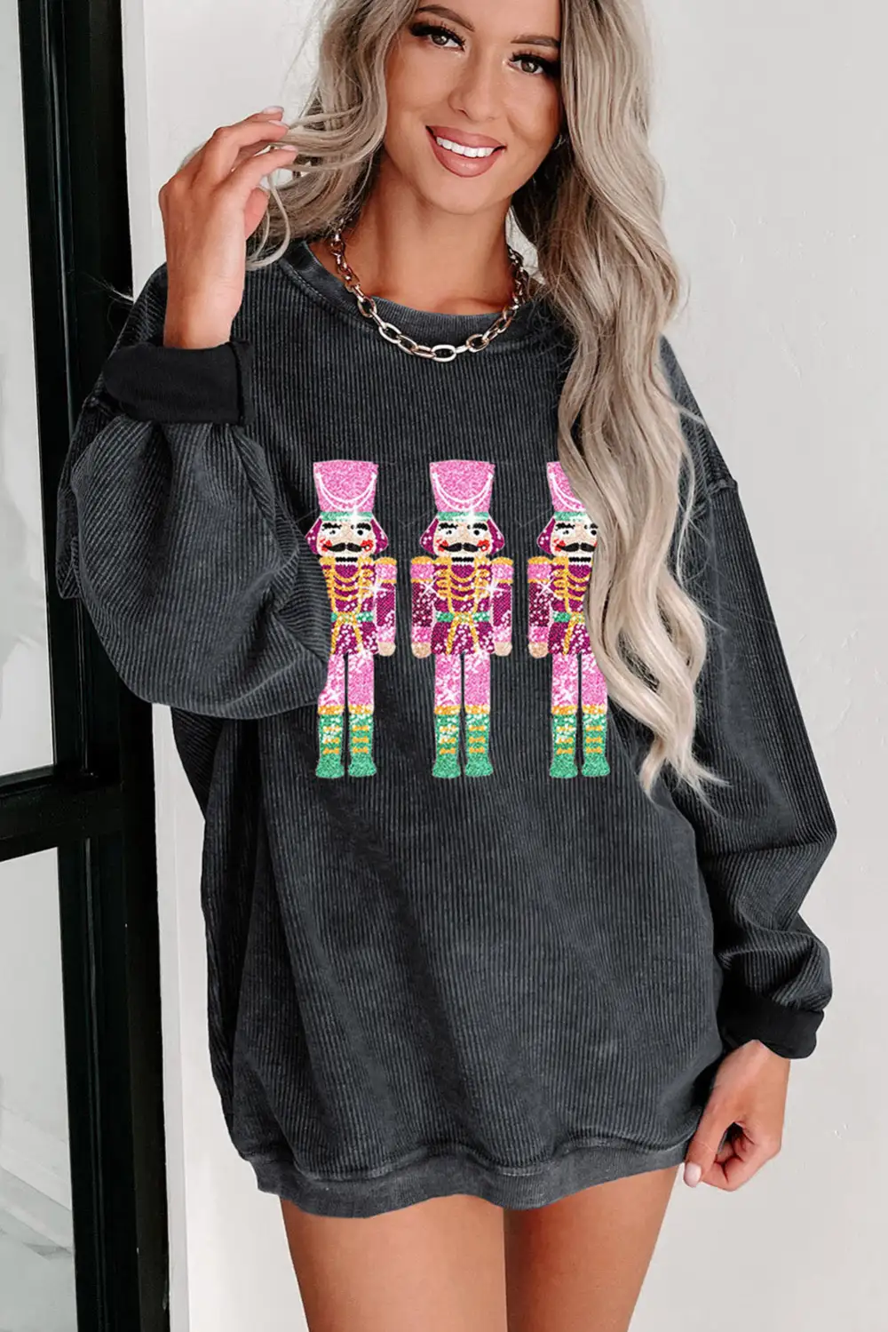 Neon Nutcrackers Mineral Wash Corded Sweatshirt
