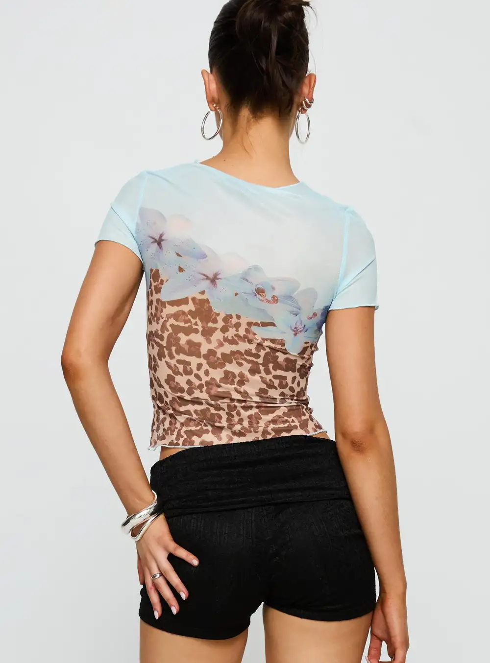 Pop Quiz Mesh Printed Top
