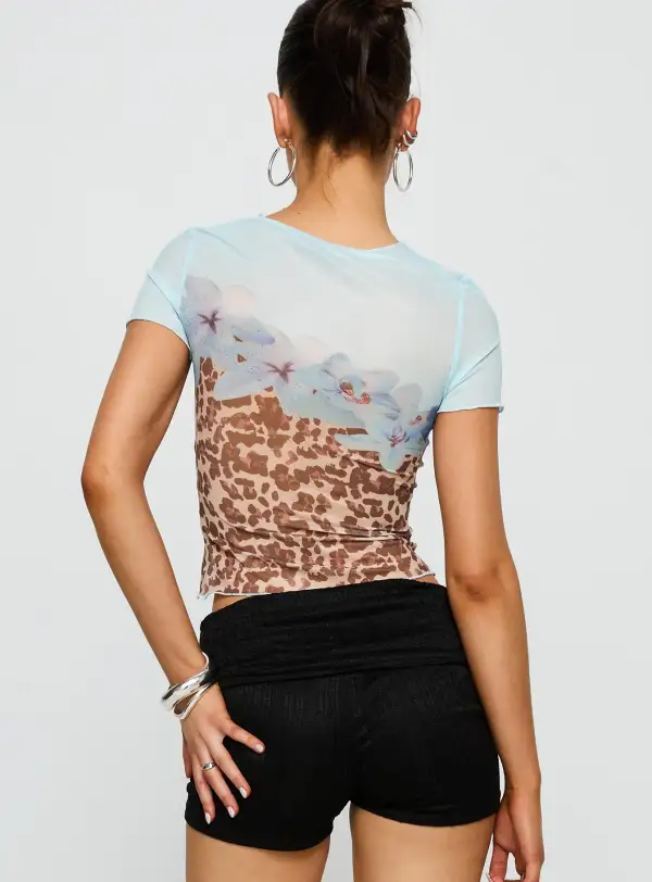 Pop Quiz Mesh Printed Top