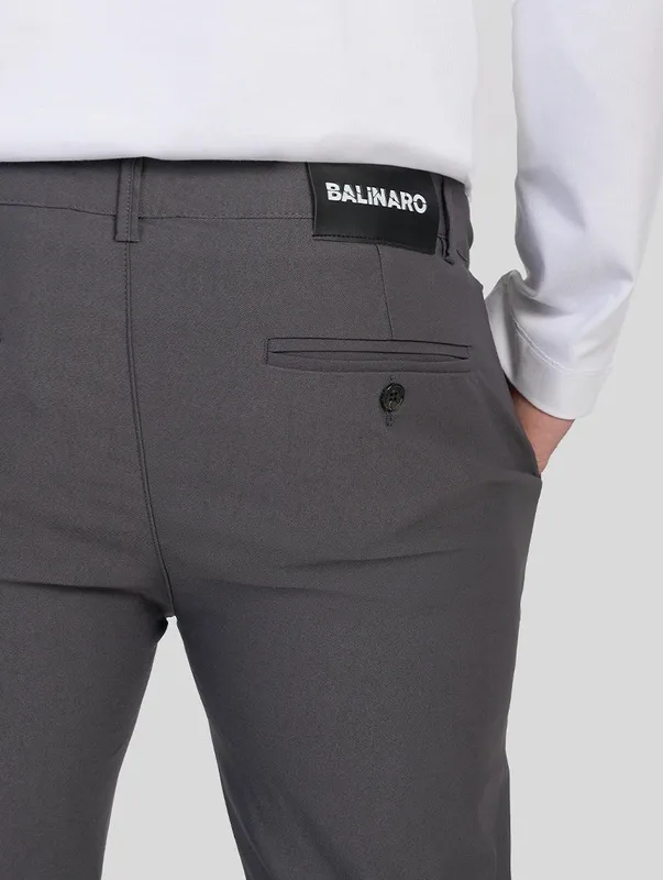 Grey Slim Fit Stretch Pants