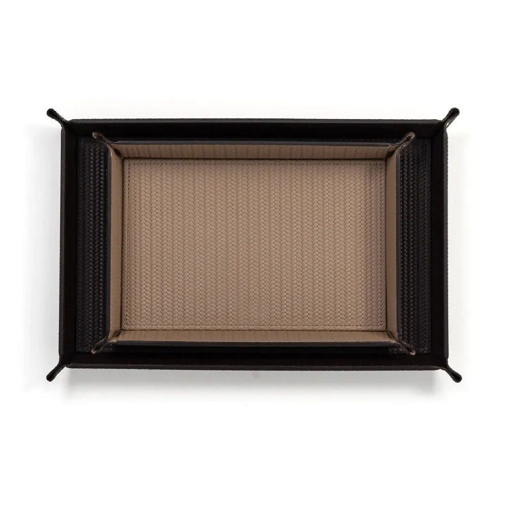 Rectangular Studded Leather Trinket Tray