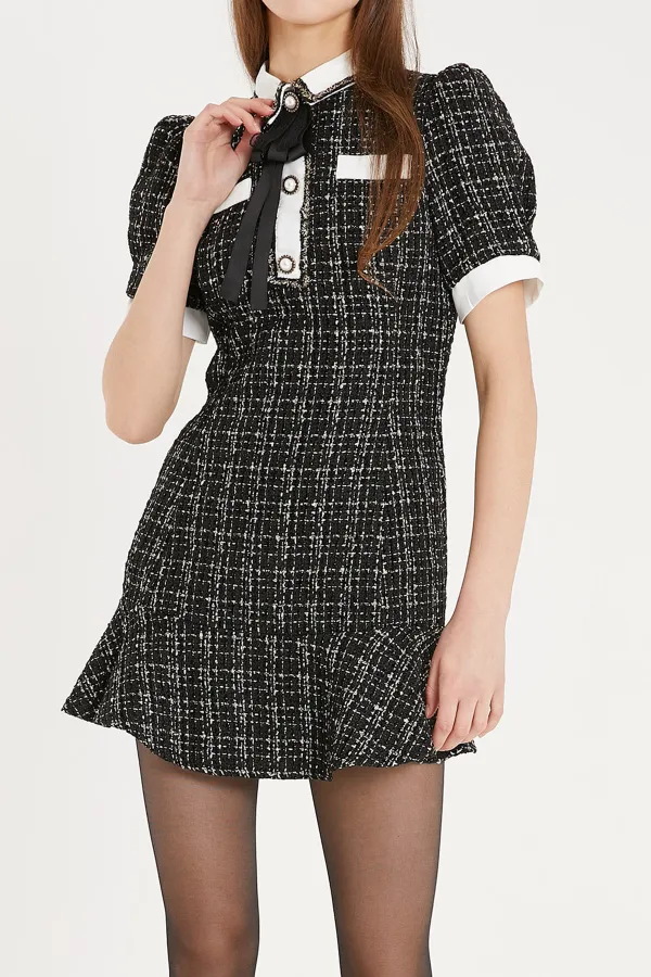 Tweed Trumpet Mini Dress