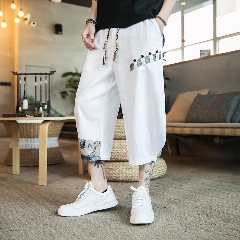 Drawstring Patchwork Pants