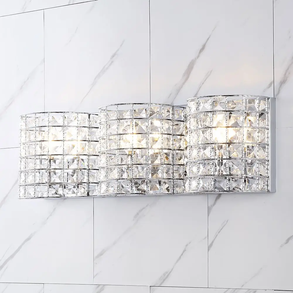 Triple-Light Metal Crystal Classic Glam LED Vanity Light