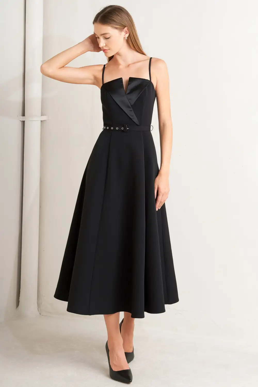 Surplice Midi Dress