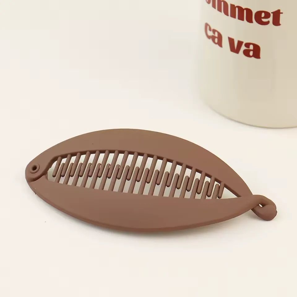 Matte metallic fish-shaped ponytail hairpin accessory
