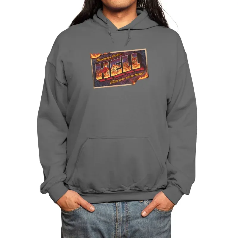Men's Dark Humor Cartoon Print Long-Sleeve Hoodie