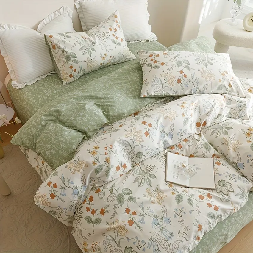 3 Pcs Floral Bedding Set