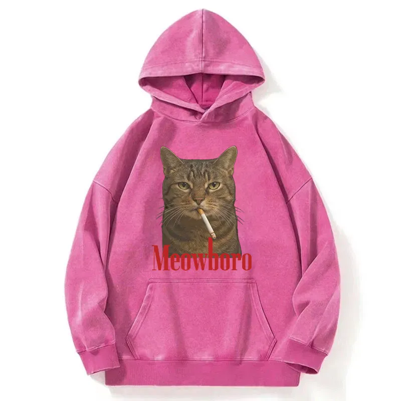 Funny Realistic Cat Meme Washed Hoodie