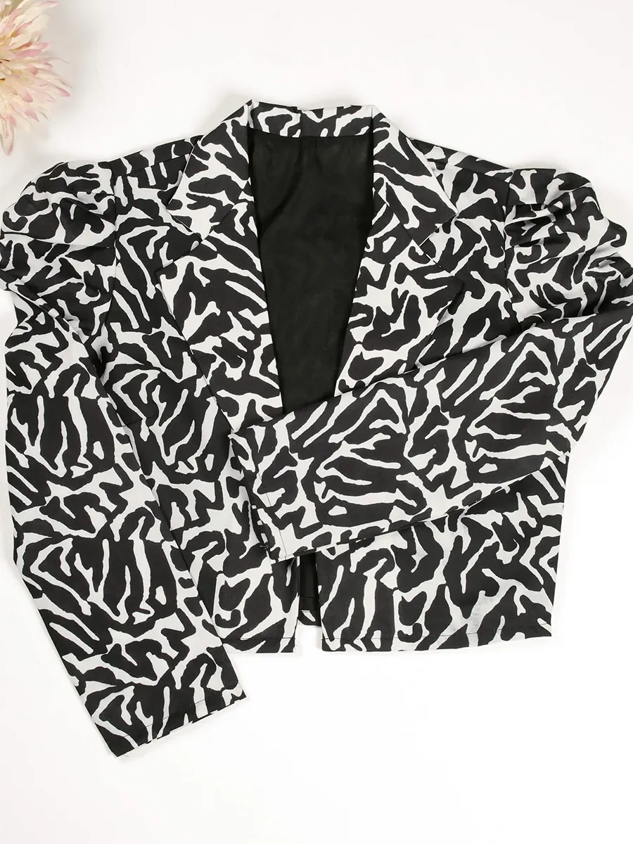Black And White Zebra-Patterned Lady's Jacket