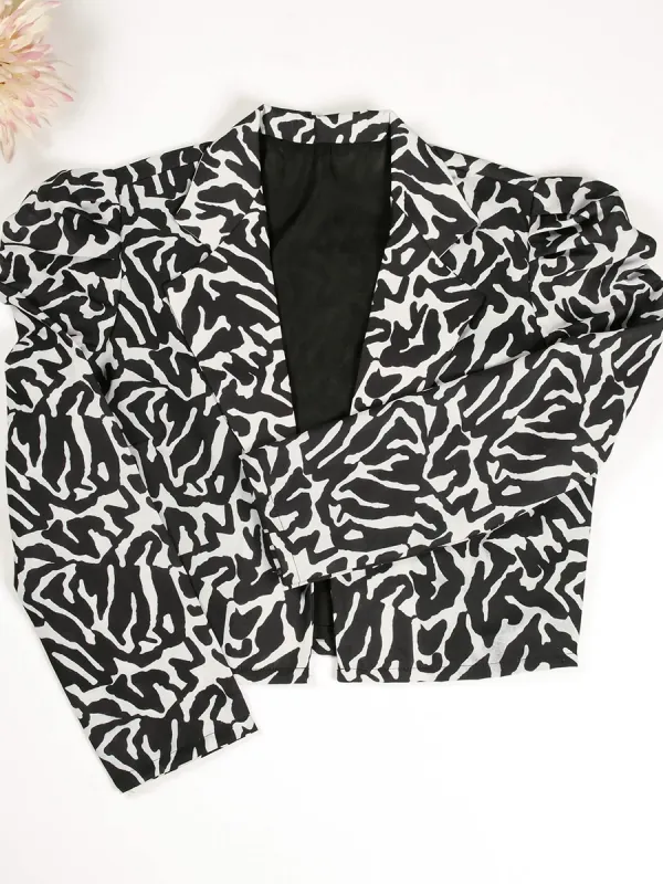 Black And White Zebra-Patterned Lady's Jacket