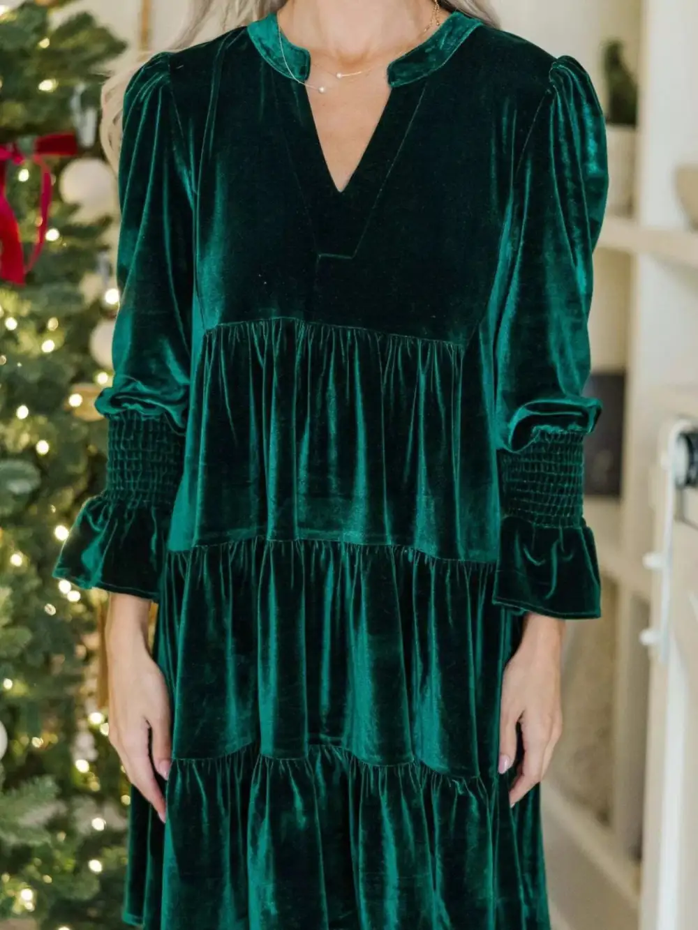 Velvet Tiered Mini Dress