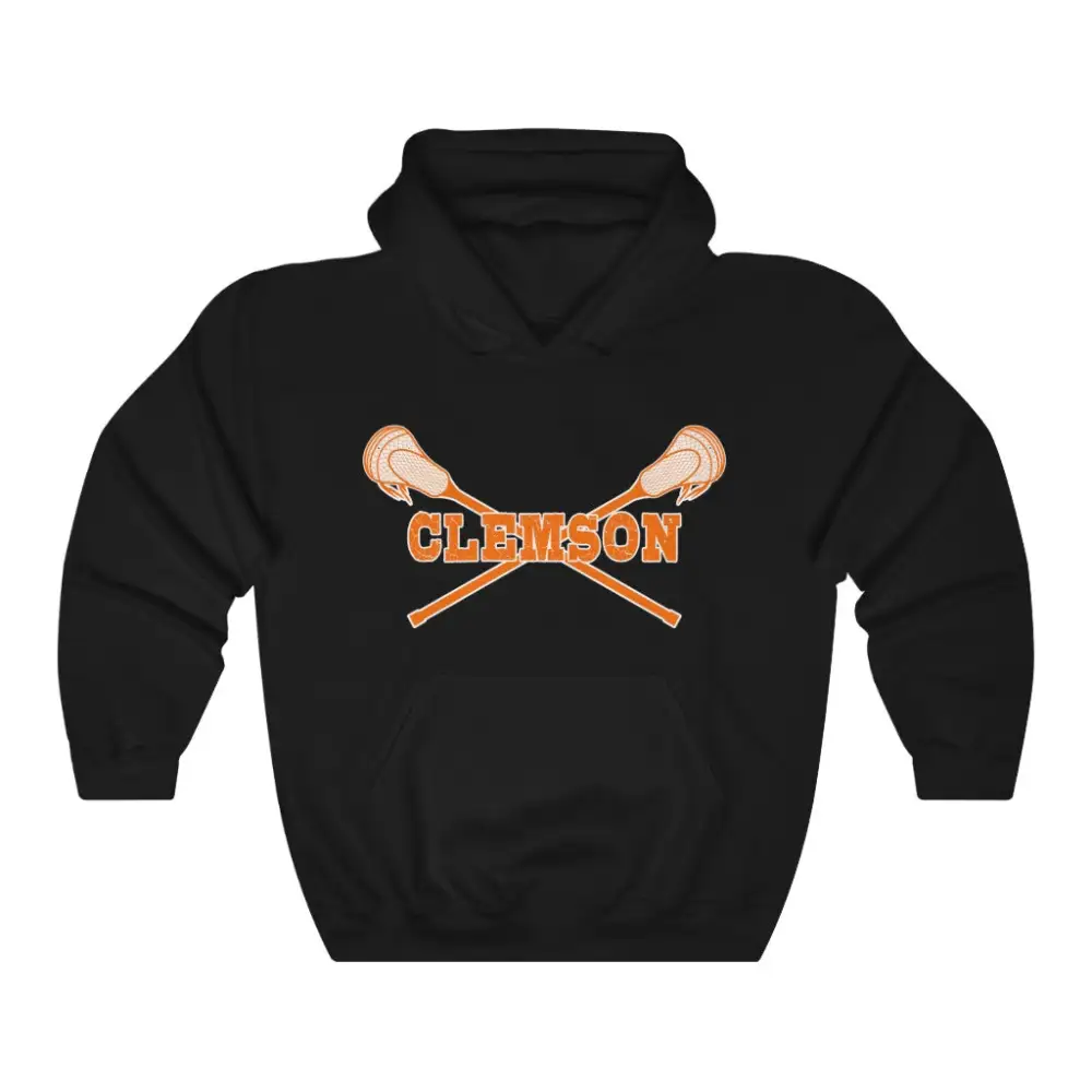 Relaxed Crossed Sticks Lacrosse Graphic Pullover Hoodie