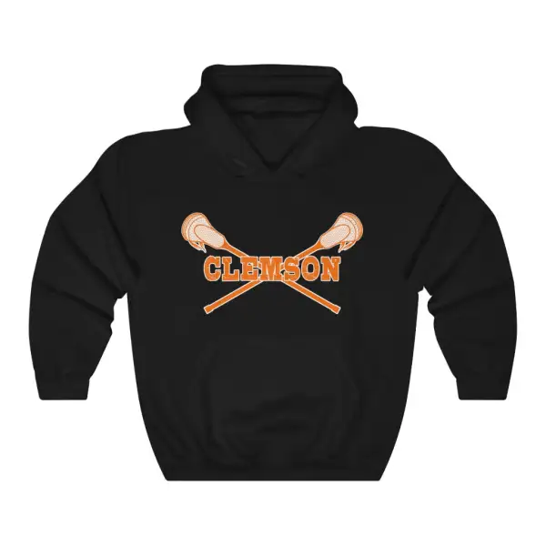 Relaxed Crossed Sticks Lacrosse Graphic Pullover Hoodie