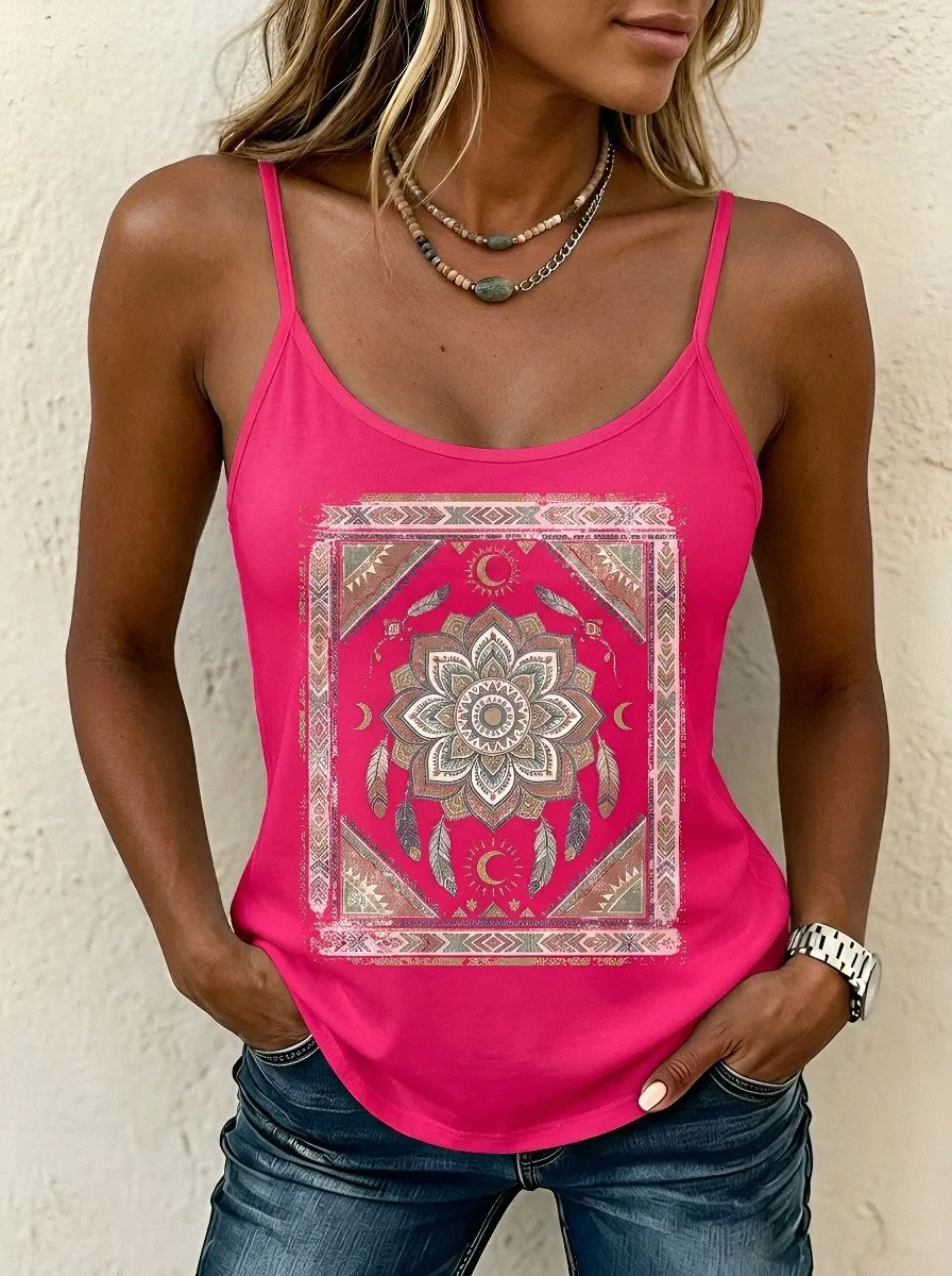 Boho Mandala Moon Tank Top Classic