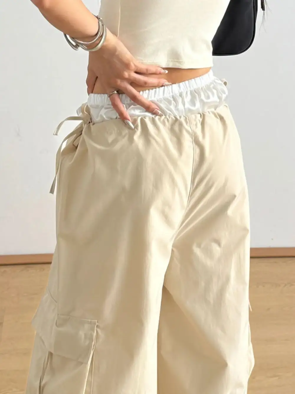 Wide Leg Drawstring Pocketed Everyday Cargo Pants