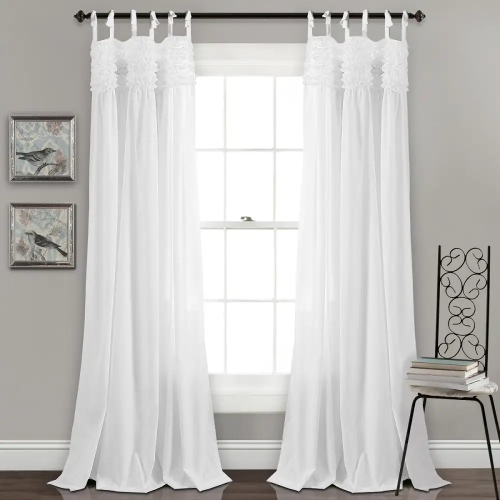 Elegant Ruffled Window Curtain Set