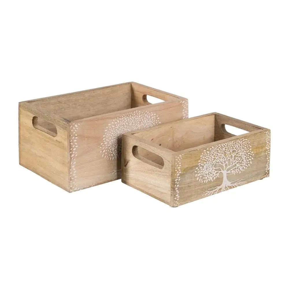 Carved Wood Decorative Storage Box