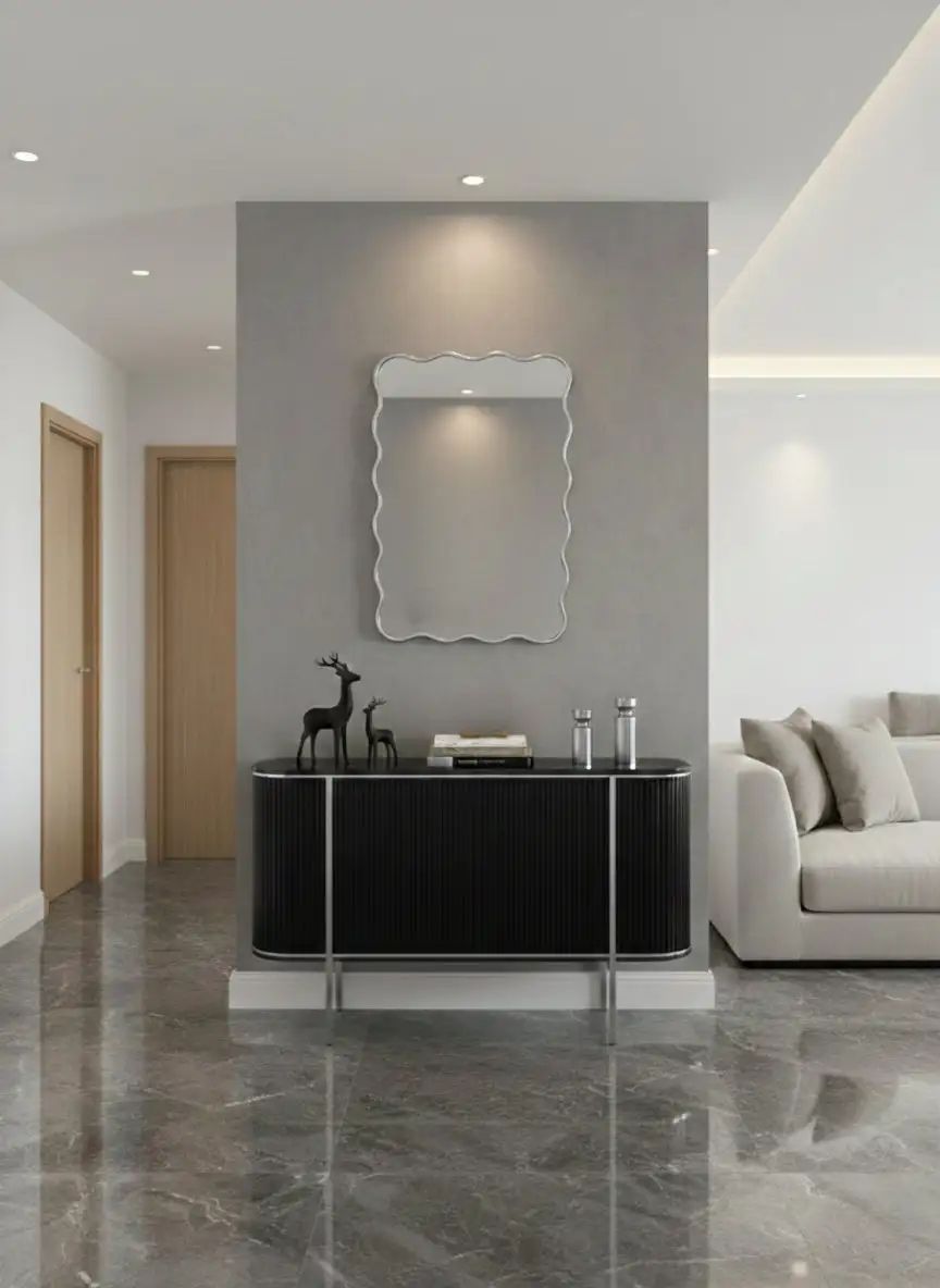 Sculpted Wavy Frame Wall Mirror