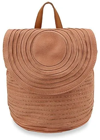 Flap Front Top Handle Pocketed Faux Leather Casual Backpack
