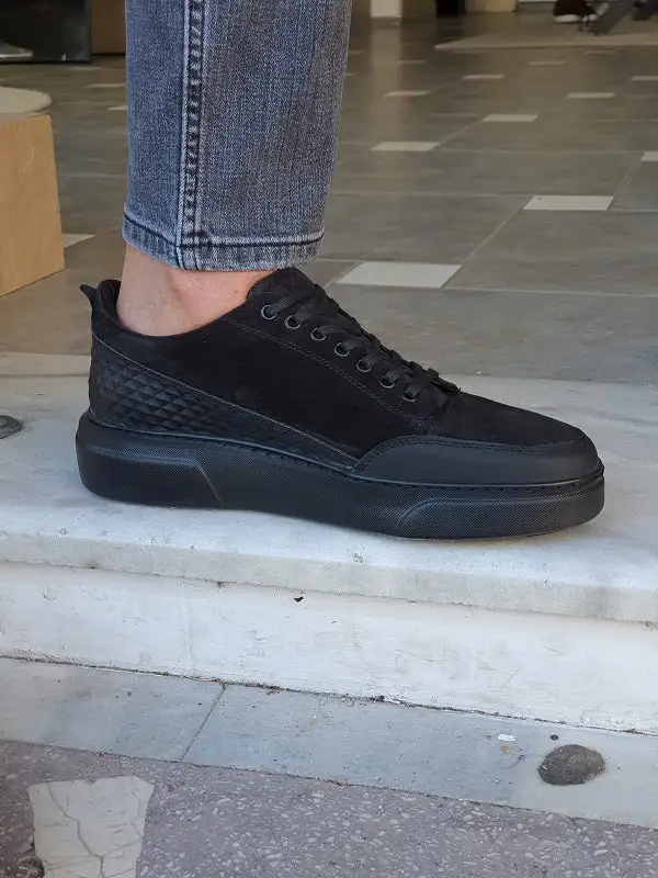 Leather High-Top Suede Sneakers