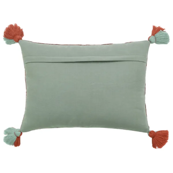 Embroidered Textured Velvet Lumbar Decorative Cushion Cover