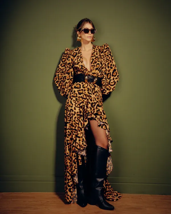 Vestido Animal Print Assimetrico