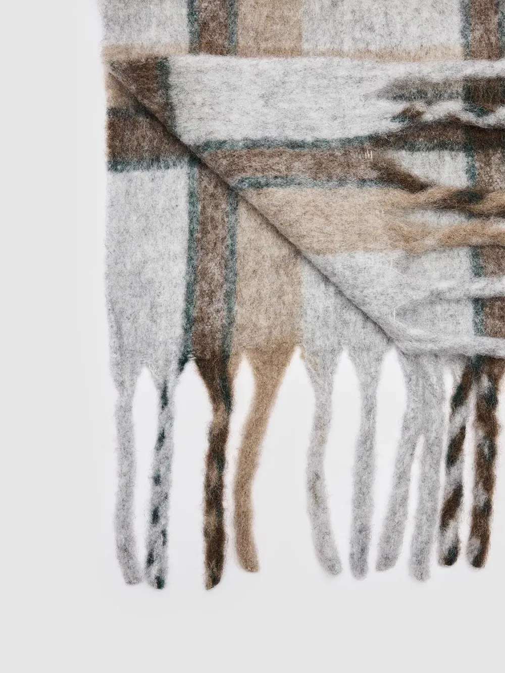 Plaid Fringe Scarf