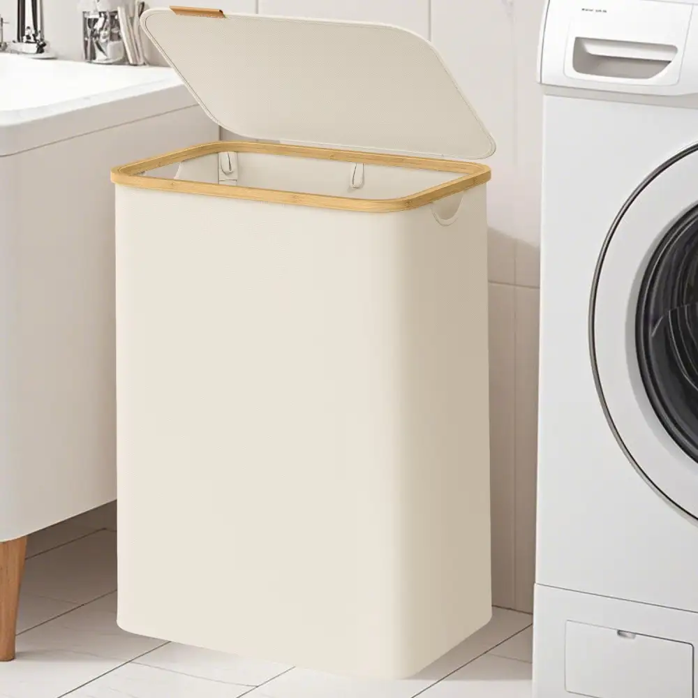 Lidded Divided Foldable Laundry Storage Hamper