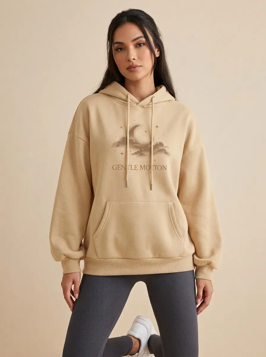 Celestial Moon Clouds Gentle Motion Hoodie