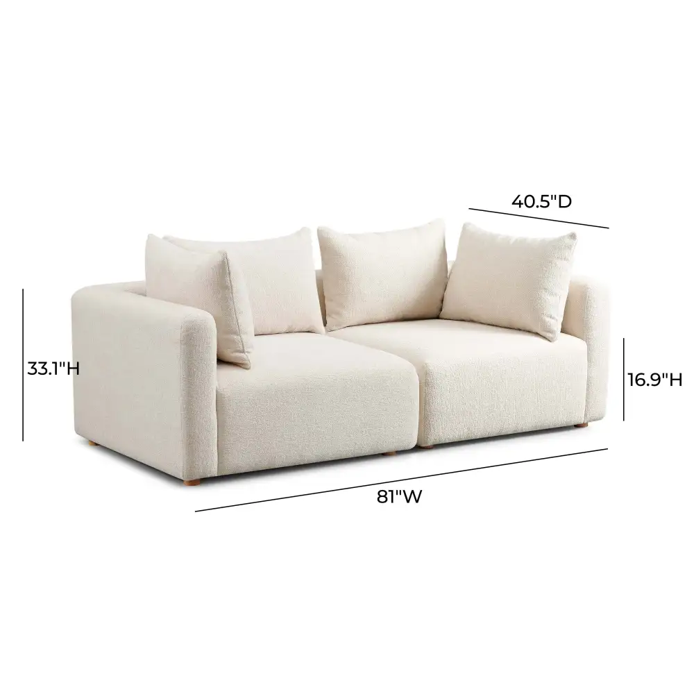Modular Minimal Upholstered Wood Sofa