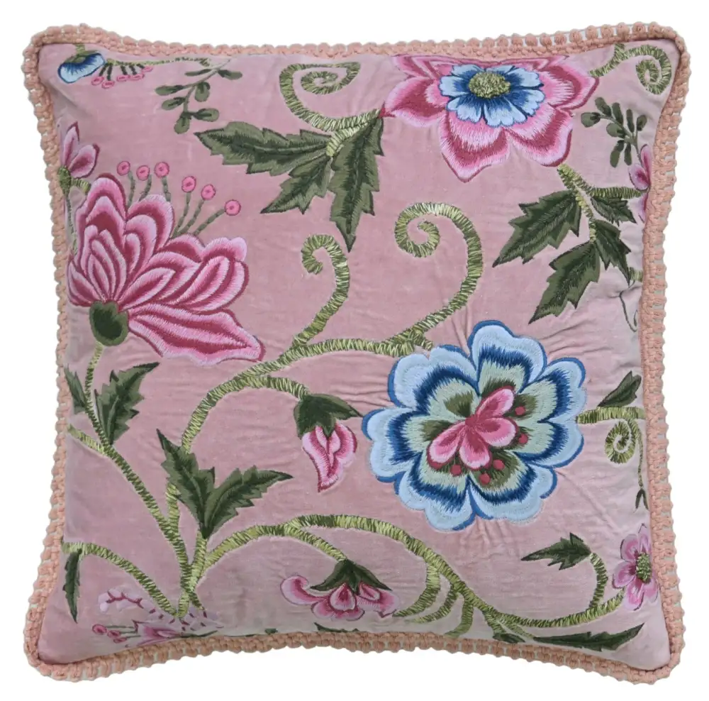 Botanical Velvet Decorative Cushion Cover