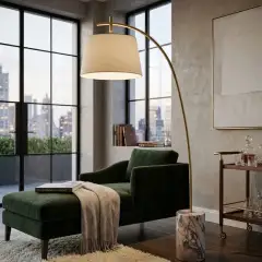 Balanced Linen-Shade Floor Lamp