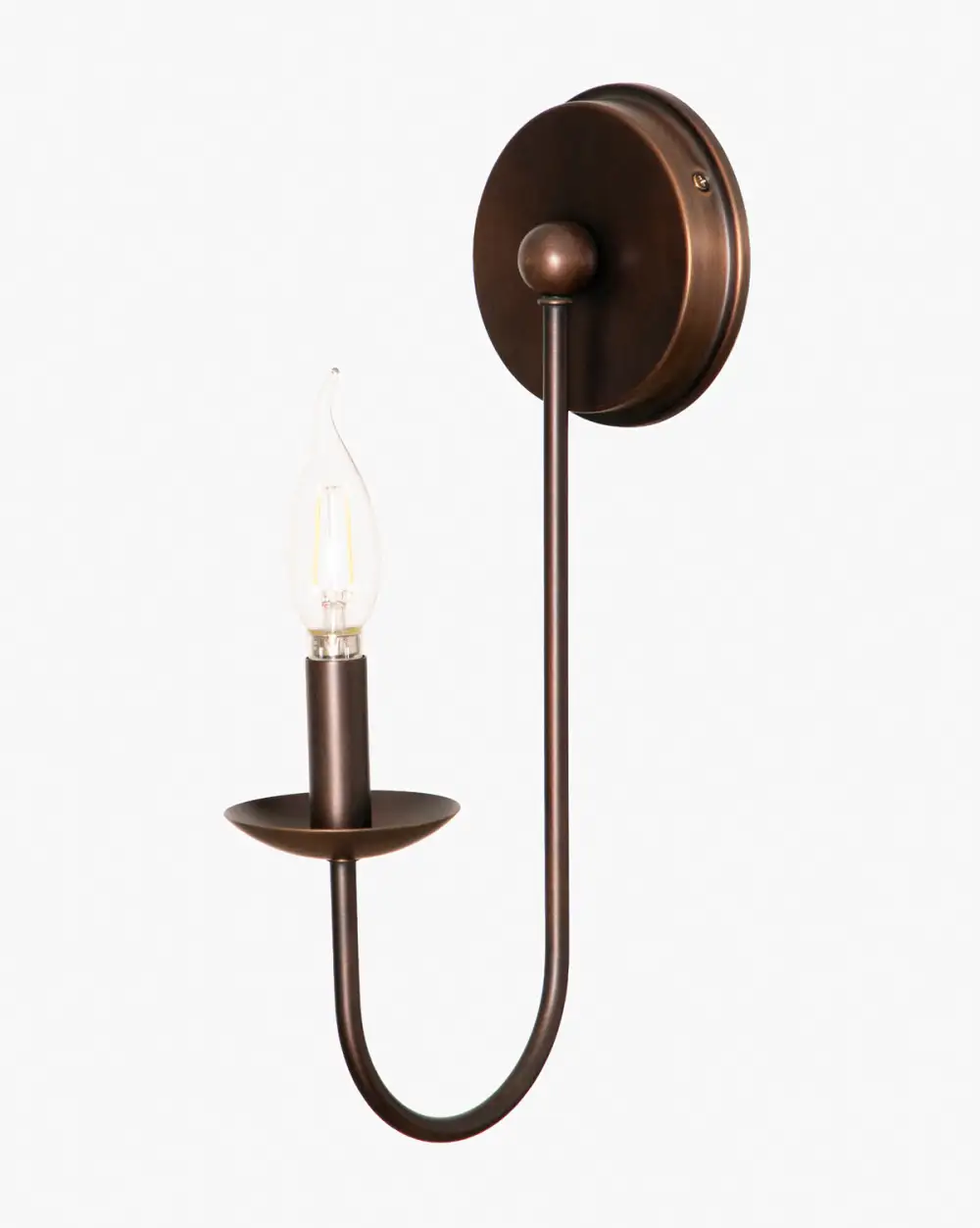 Candelabra Curved-Arm Wall Sconce
