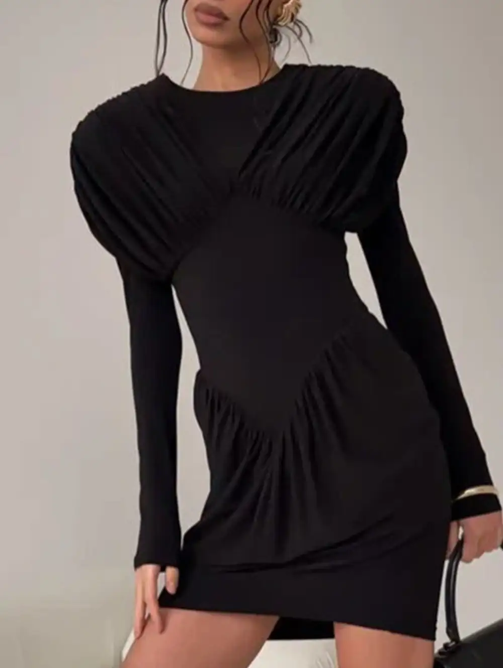 Slim Fit Ruffle Sleeve Bodycon Mini Dress