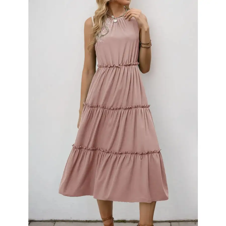 Frill Tiered Midi Dress