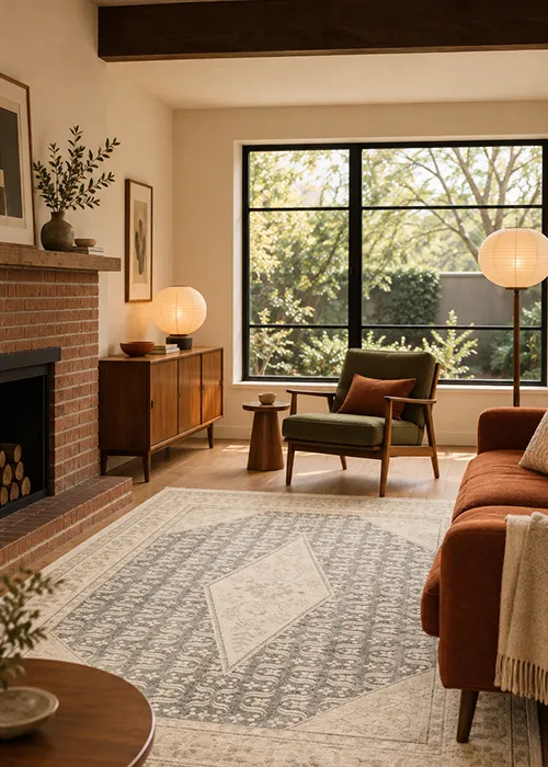 Refined Textural Hand-Knotted Wool Area Rug