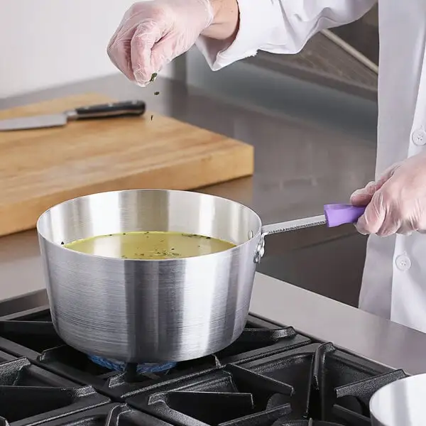 Everyday Tapered Aluminum Sauce Pan with Allergen Free Silicone Handle