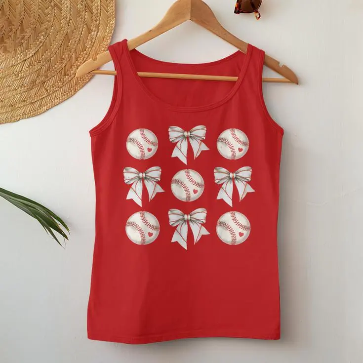 Baseball Coquette Bow Women Tank Top