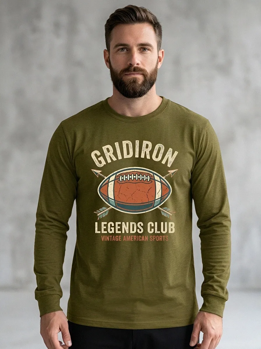 Men's American Football Gridiron Legends Graphic Long Sleeve T-shirt