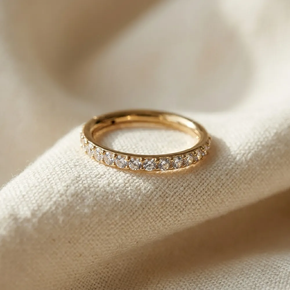 Surgical-Steel Crystal Hinged Hoop Ring