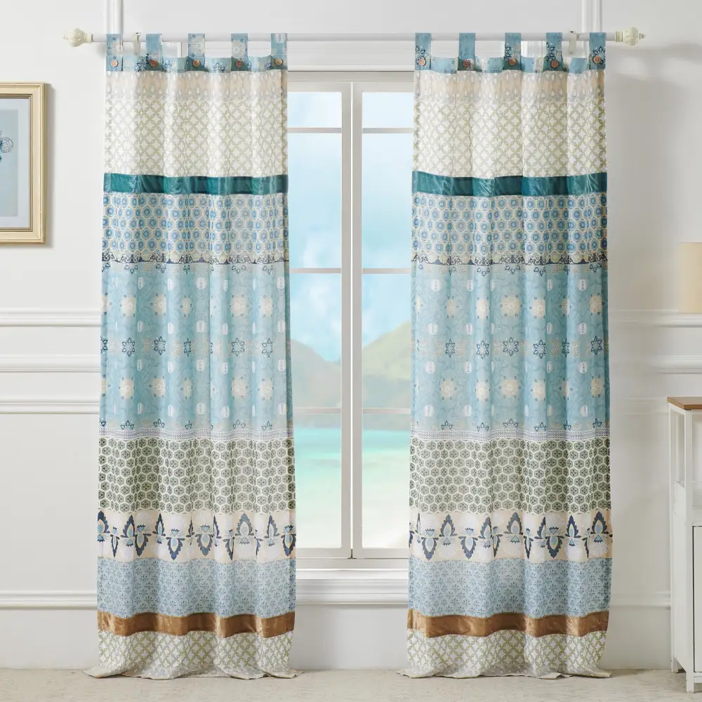 Velvet Floral Tab-Top Window Treatment