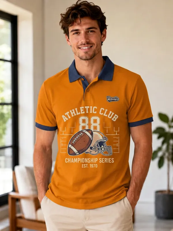 Men's Heritage Gridiron Helmet Ball Polo Shirt