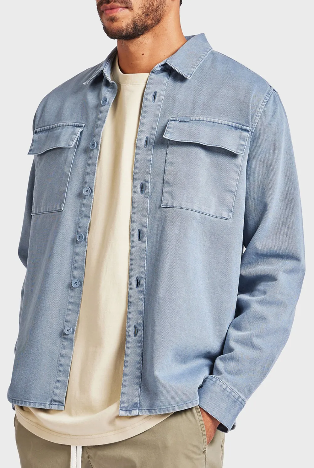Casual Style Overshirt- Dutch blue
