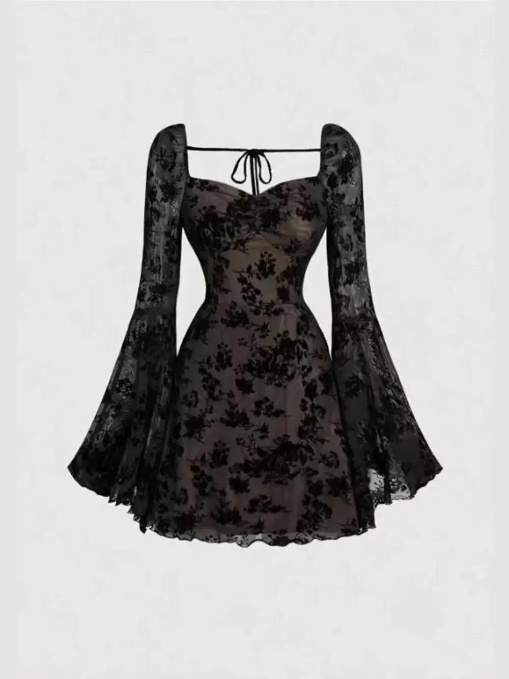 Easy Fit Lace Flared Mini Dress