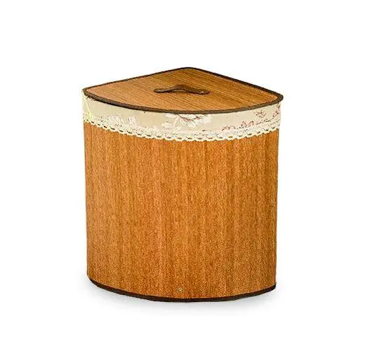 Foldable Corner Bamboo Cotton Laundry Hamper